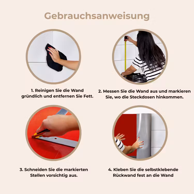 Oxblood - Maroon - Rood keuken achterwand 2 middel 871 -gebruiksaanwijzing_DE
