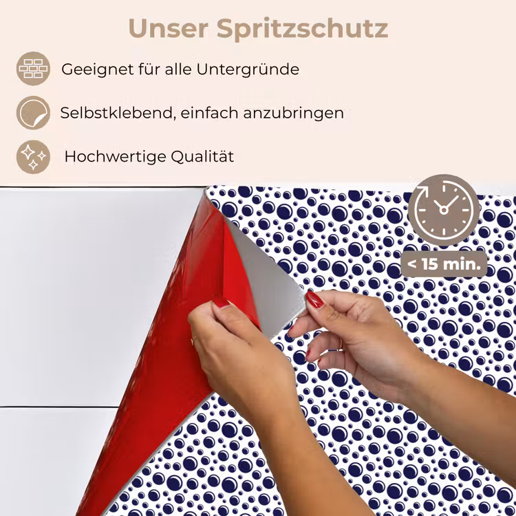 Oceaan - Bubbel - Blauw - Wit keuken achterwand spatscherm klein 900 -spatscherm_DE