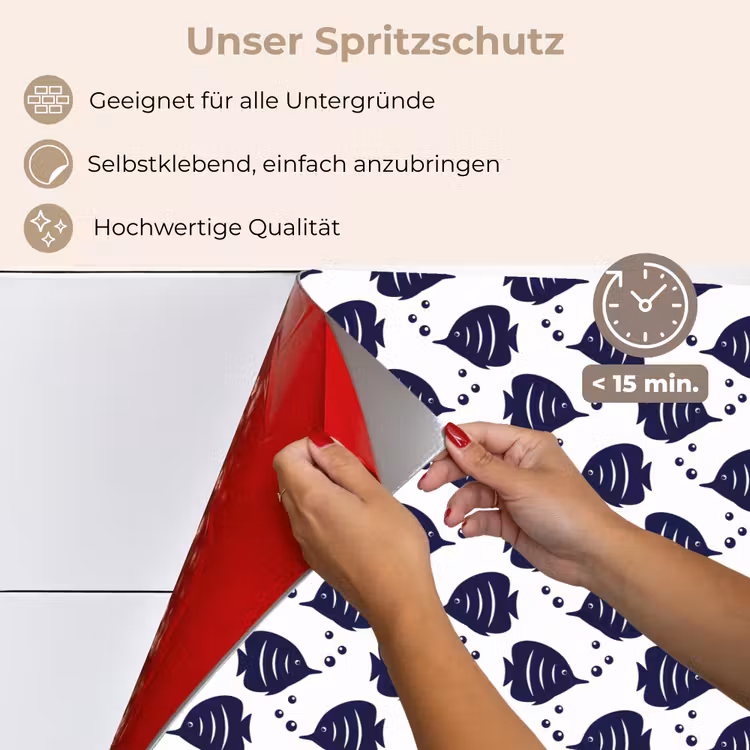 Oceaan - Vis - Blauw - Wit keuken achterwand spatscherm klein 900 -spatscherm_DE