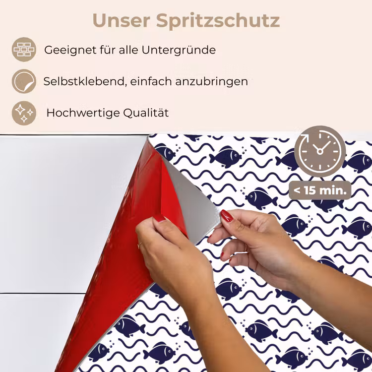 Oceaan - Visachtig - Blauw - Wit keuken achterwand spatscherm klein 900 -spatscherm_DE