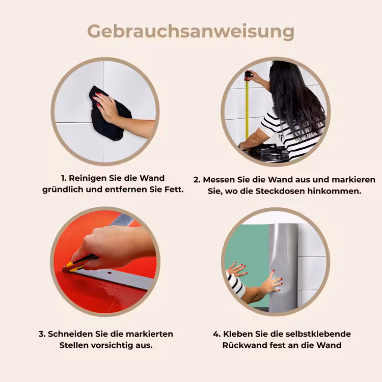 Ocean - Jade - Groen keuken achterwand 2 middel 871 -gebruiksaanwijzing_DE