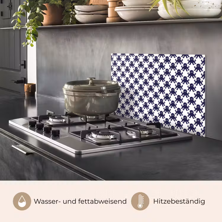Oceaan - Octo - Blauw - Wit keuken achterwand spatscherm klein 900 -usp_DE