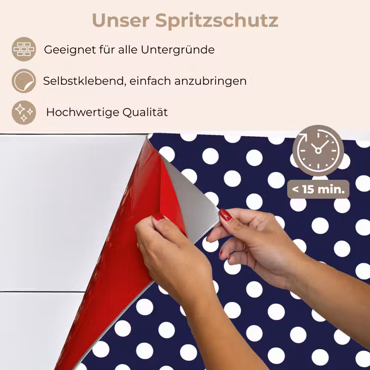 Oceaan - Stippen - Blauw - Wit keuken achterwand spatscherm klein 900 -spatscherm_DE
