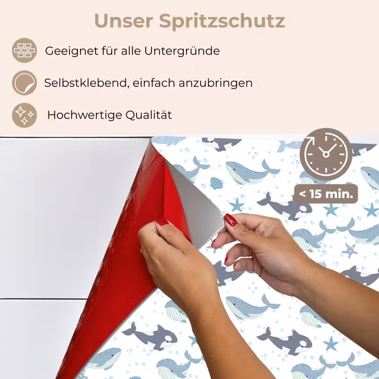 Oceaan - Walvis - Orka - Blauw keuken achterwand spatscherm klein 900 -spatscherm_DE