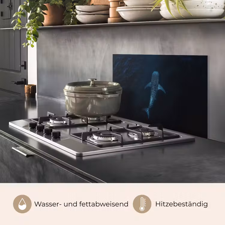 Oceaan - Walvishaai - Donkerblauw - Vlekken keuken achterwand spatscherm klein -usp_DE