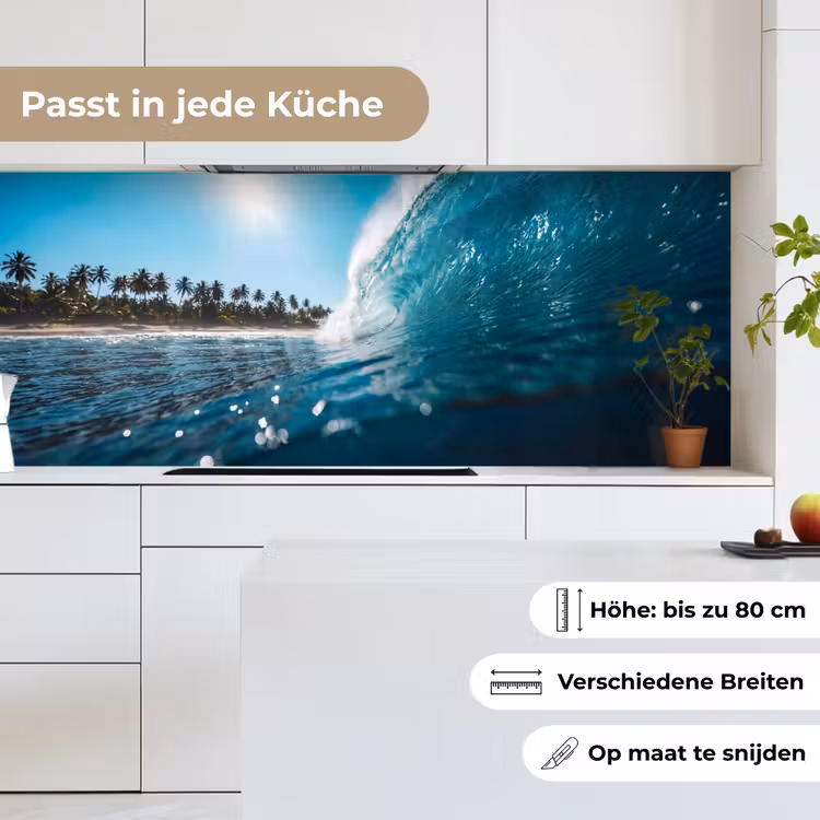 Oceaan - Golf - Strand - Natuur - Blauw keuken achterwand 2 middel -sfeer4_DE