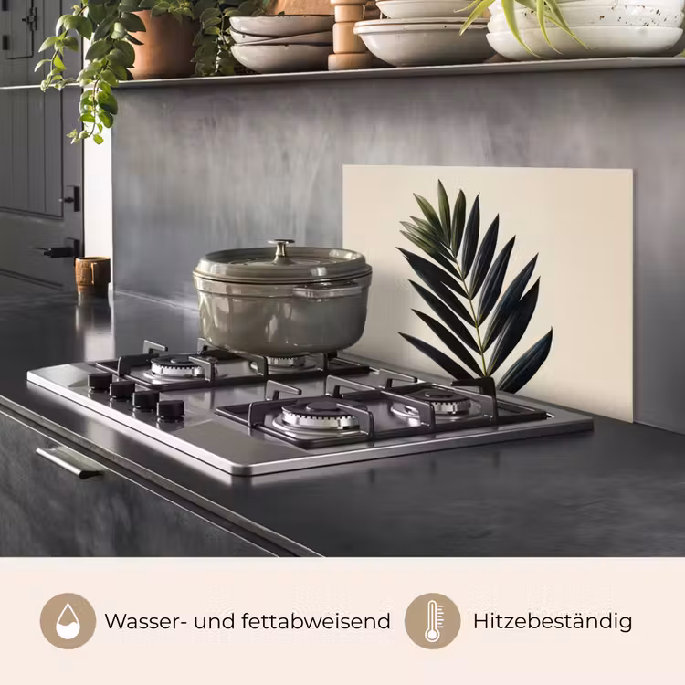 Palmblad - Donkere bladen - Subtiel keuken achterwand spatscherm klein -usp_DE