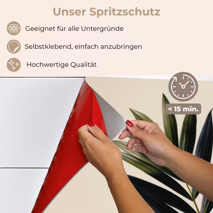 Palmblad - Donkere bladen - Subtiel keuken achterwand spatscherm klein -spatscherm_DE