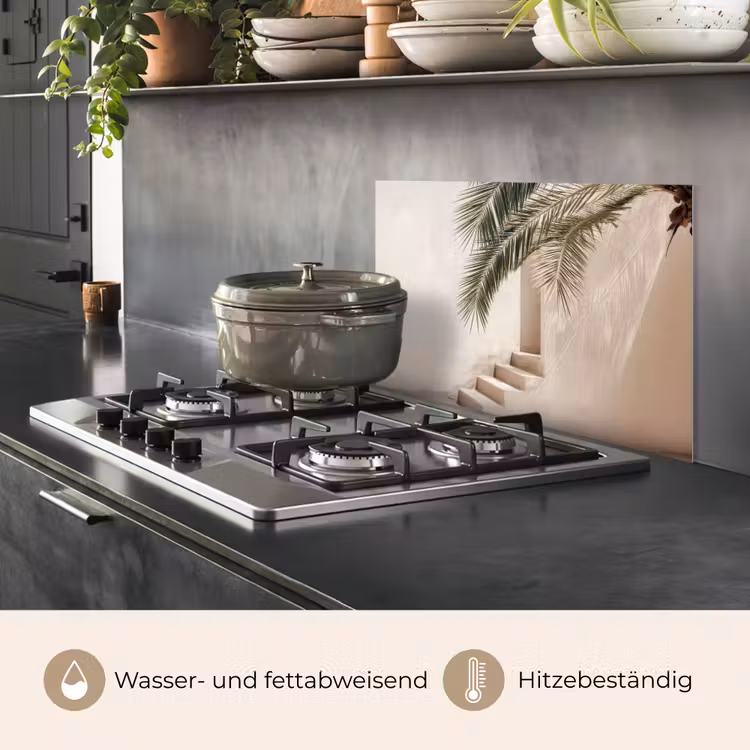 Palmboom - Schaduw - Trap - Beige keuken achterwand spatscherm klein -usp_DE