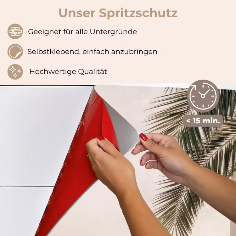 Palmboom - Schaduw - Trap - Beige keuken achterwand spatscherm klein -spatscherm_DE