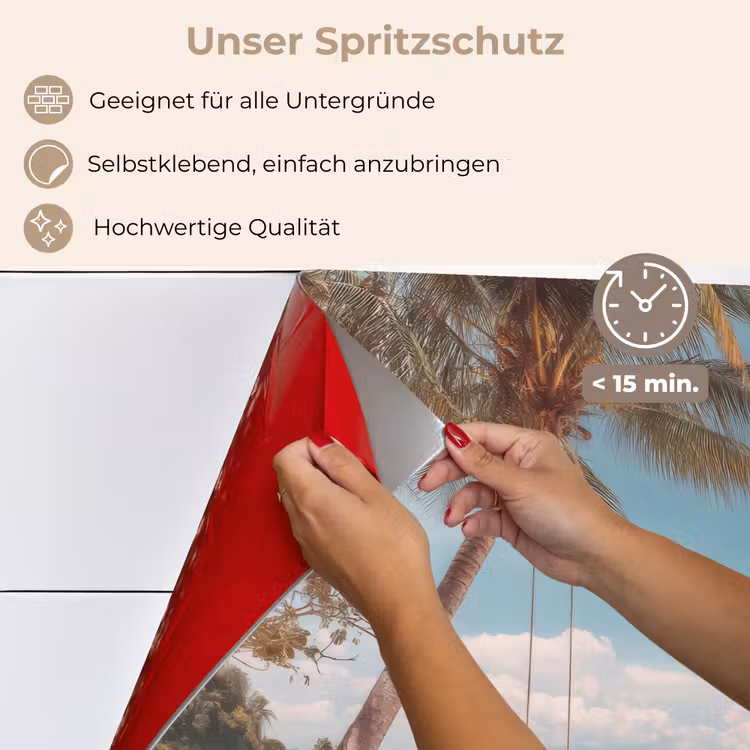 Palmboom - Schommel - Strand - Lucht keuken achterwand spatscherm klein -spatscherm_DE