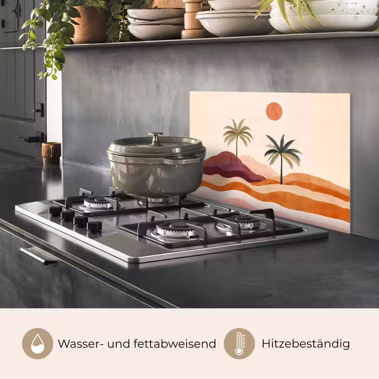 Palmbomen - Abstract - Zon - Heuvels keuken achterwand spatscherm klein -usp_DE