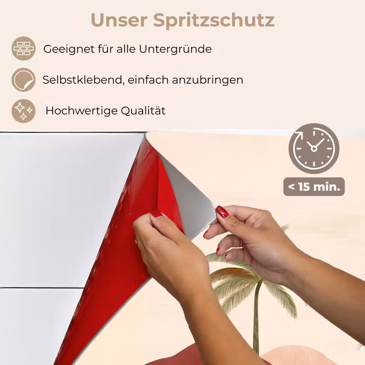 Palmbomen - Abstract - Zon - Heuvels keuken achterwand spatscherm klein -spatscherm_DE