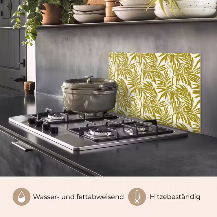 Palmblad - Patroon - Groen keuken achterwand spatscherm klein 900 -usp_DE