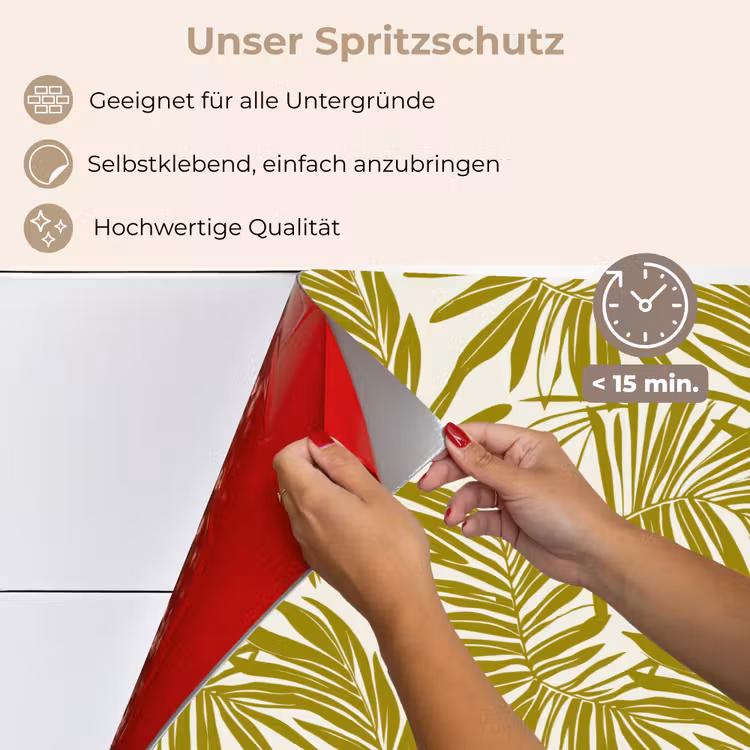 Palmblad - Patroon - Groen keuken achterwand spatscherm klein 900 -spatscherm_DE