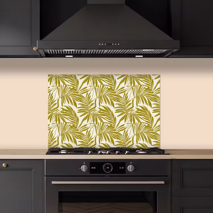 Palmblad - Patroon - Groen keuken achterwand spatscherm klein 900 -sfeer1