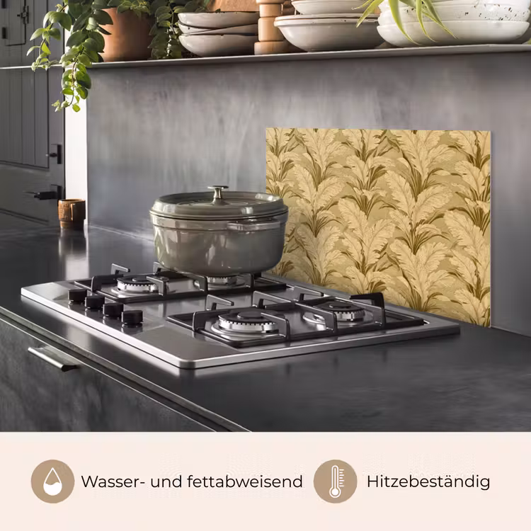 Palmbladeren - Klassiek - Groen keuken achterwand spatscherm klein 900 -usp_DE