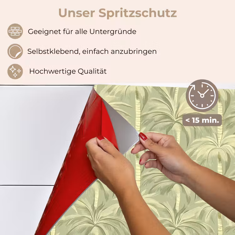 Palmwoud - Tropisch - Groen keuken achterwand spatscherm klein 900 -spatscherm_DE