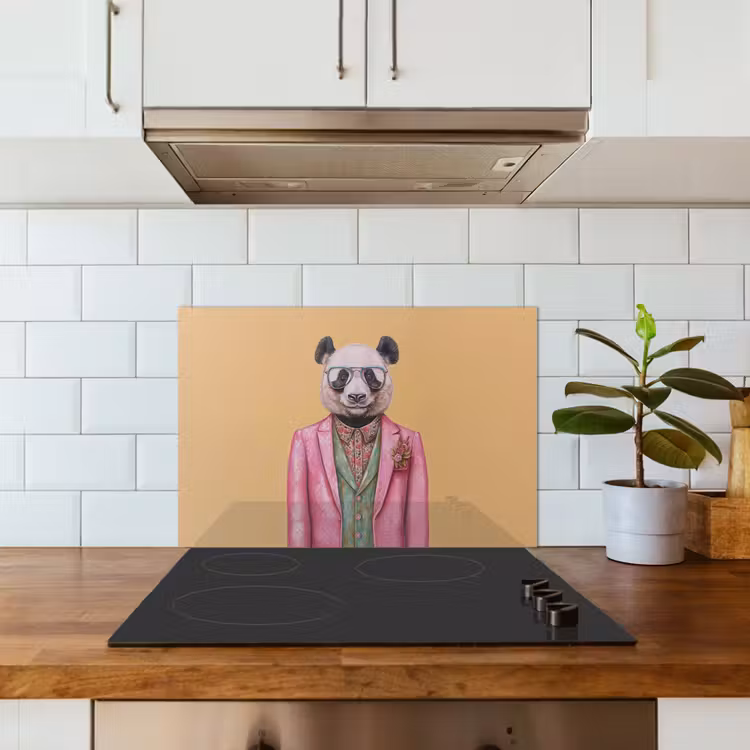Panda - Pak - Zonnebril - Blauw keuken achterwand spatscherm klein -sfeer2