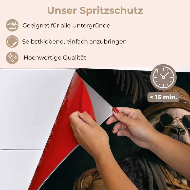 Panda - Hoed - Bril - Pak keuken achterwand spatscherm klein -spatscherm_DE