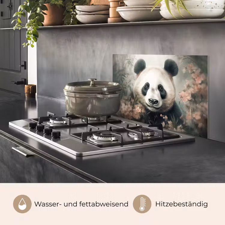 Panda - Dieren - Bloemen - Planten keuken achterwand spatscherm klein -usp_DE