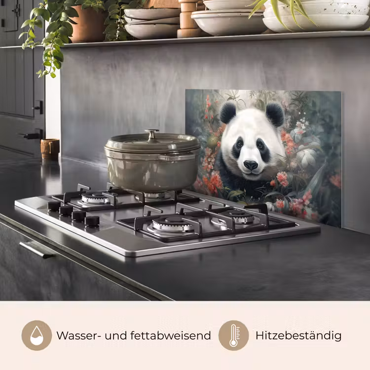Panda - Wilde dieren - Bloemen - Natuur keuken achterwand spatscherm klein -usp_DE