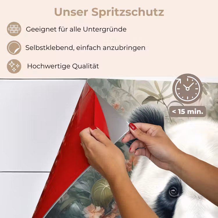 Panda - Wilde dieren - Bloemen - Natuur keuken achterwand spatscherm klein -spatscherm_DE