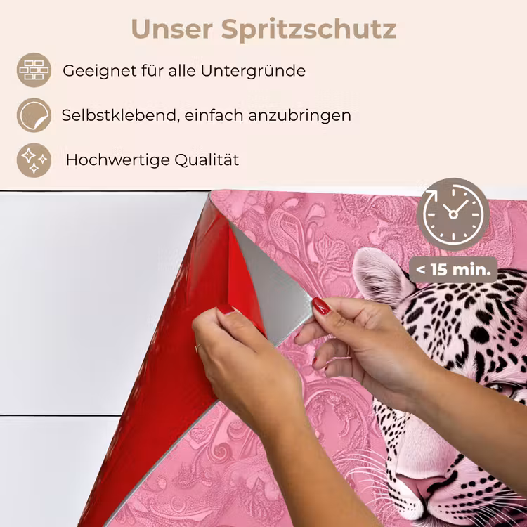 Panter - Luxe - Roze keuken achterwand spatscherm klein -spatscherm_DE