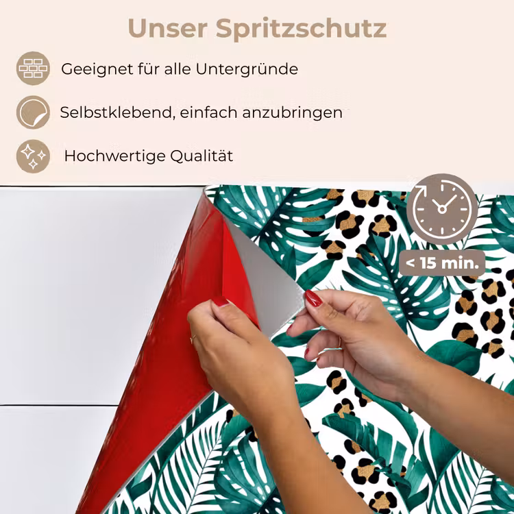 Panterprint - Bladeren - Jungle keuken achterwand spatscherm middel -spatscherm_DE