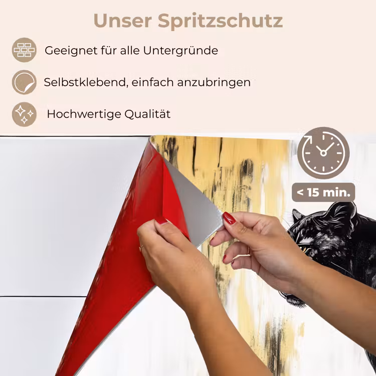 Panter - Zwart - Abstract - Goud keuken achterwand spatscherm klein -spatscherm_DE