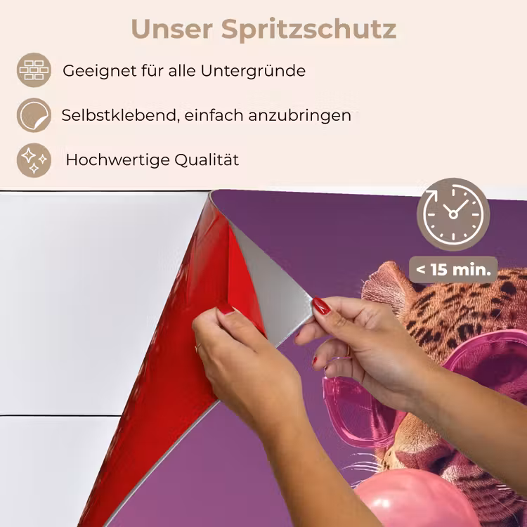 Panter - Zonnebril - Kauwgombel - Roze keuken achterwand spatscherm klein -spatscherm_DE