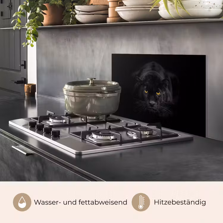 Panter - Dieren - Zwart - Ogen keuken achterwand spatscherm klein -usp_DE