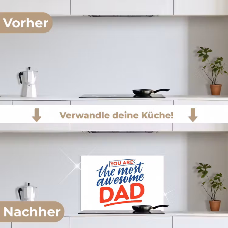 Papa - Vaderdag - Spreuken keuken achterwand spatscherm klein -voor_na_DE