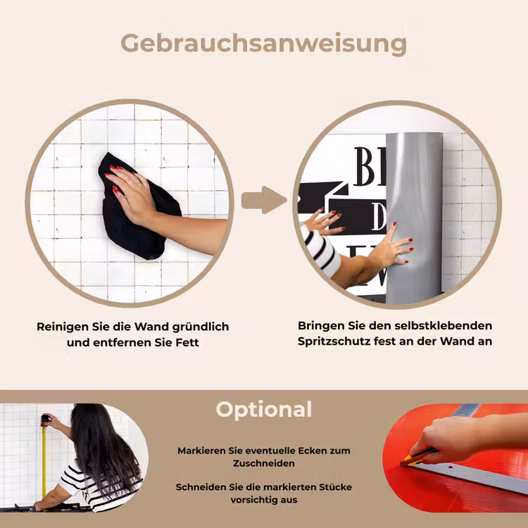 Papa - Quote - Beste papa keuken achterwand spatscherm klein -gebruiksaanwijzing_DE