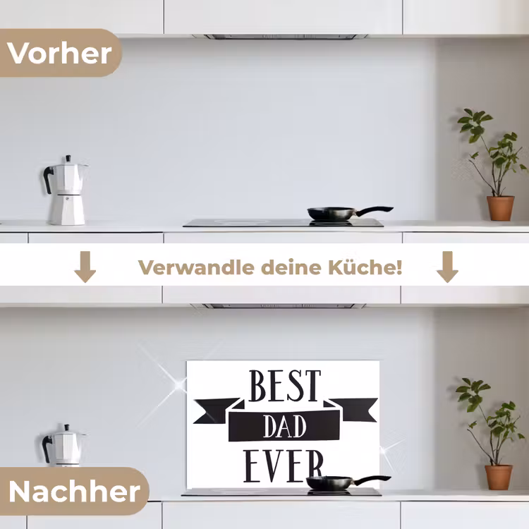Papa - Quote - Beste papa keuken achterwand spatscherm klein -voor_na_DE