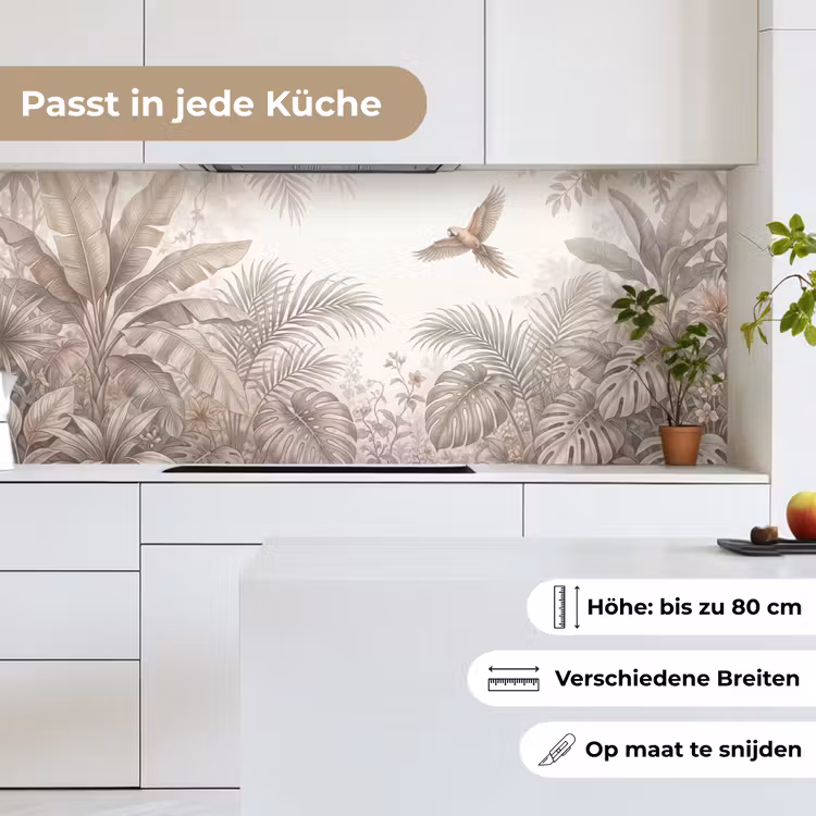 Papagaai - Jungle - Tropisch keuken achterwand 2 middel -sfeer4_DE