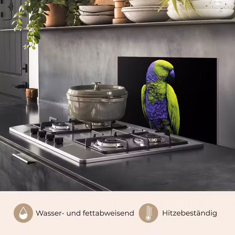 Papegaai - Veren - Opvallend - Groen keuken achterwand spatscherm klein -usp_DE