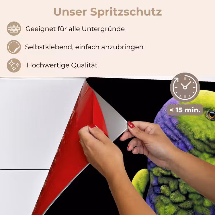 Papegaai - Veren - Opvallend - Groen keuken achterwand spatscherm klein -spatscherm_DE