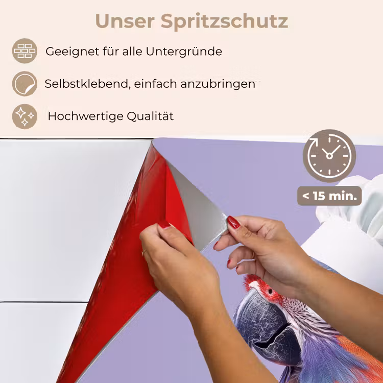 Papegaai - Koksmuts - Paars - Cute keuken achterwand spatscherm klein -spatscherm_DE