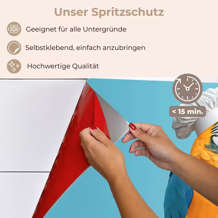 Papegaai - Koksmuts - Grappig - Vogel keuken achterwand spatscherm klein -spatscherm_DE