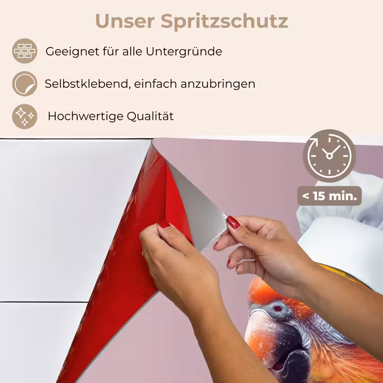 Papegaai - Koksmuts - Nieuwsgierig - Vogel keuken achterwand spatscherm klein -spatscherm_DE