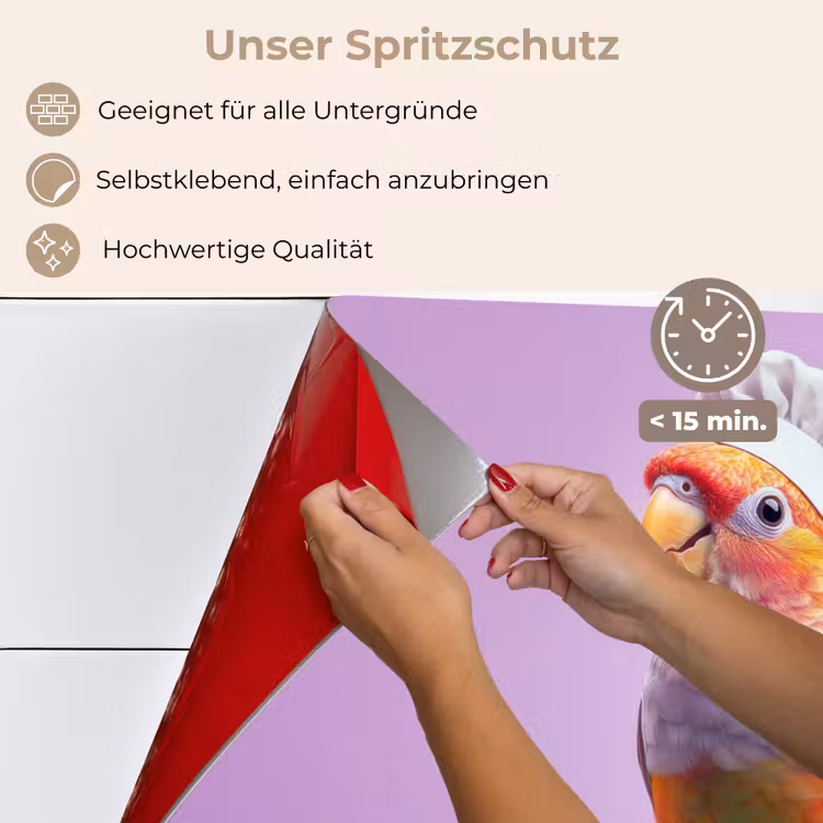 Papegaai - Koksmuts - Pilaar - Vogel keuken achterwand spatscherm klein -spatscherm_DE