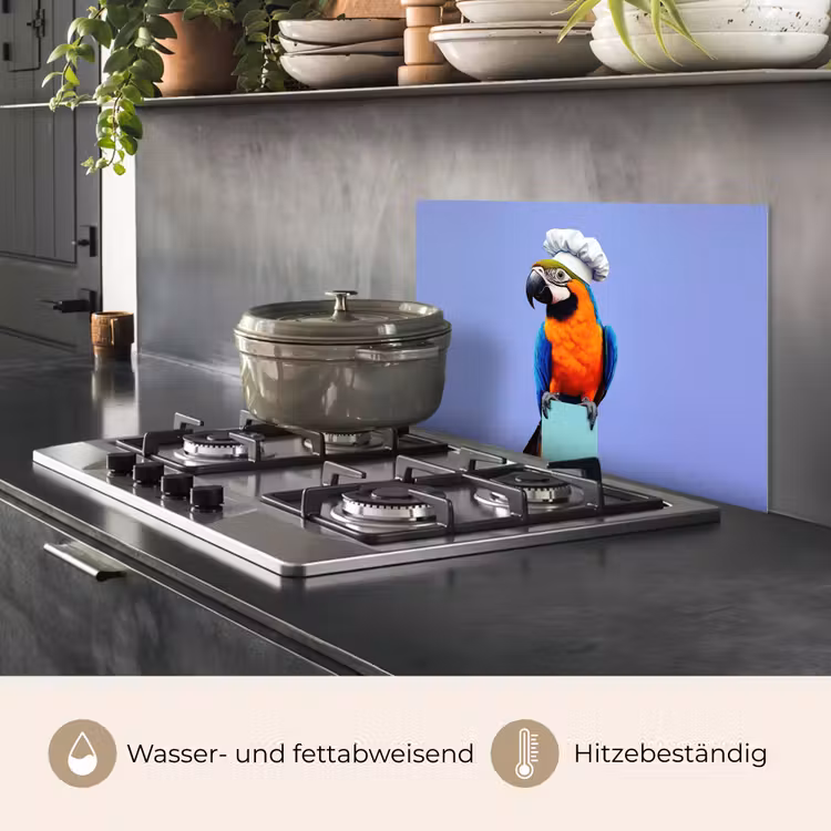 Papegaai - Koksmuts - Vogel - Leuk keuken achterwand spatscherm klein -usp_DE
