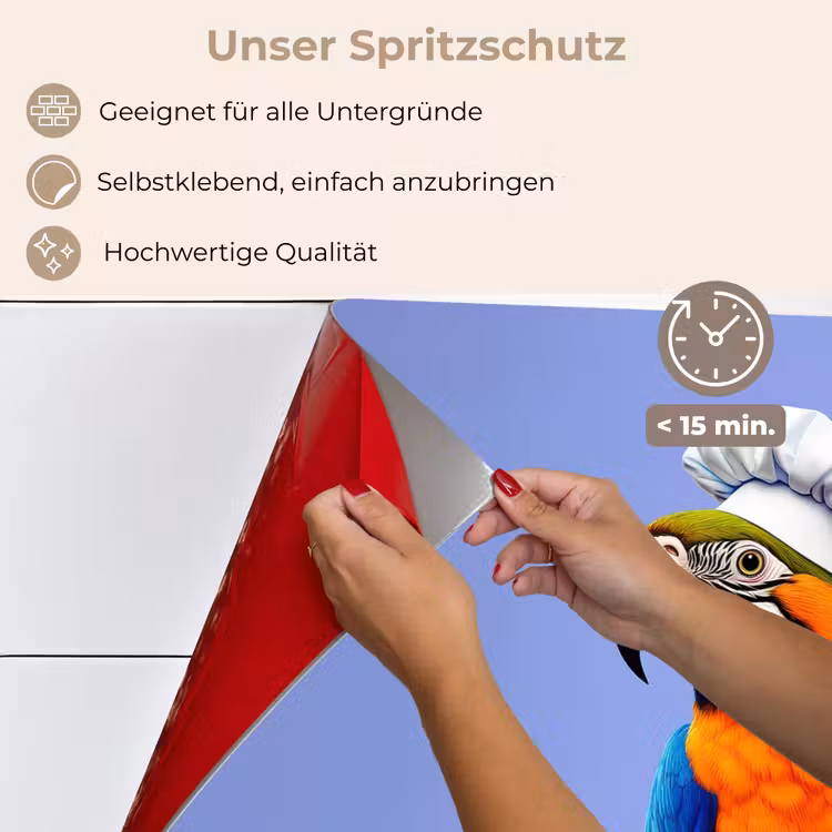 Papegaai - Koksmuts - Vogel - Leuk keuken achterwand spatscherm klein -spatscherm_DE
