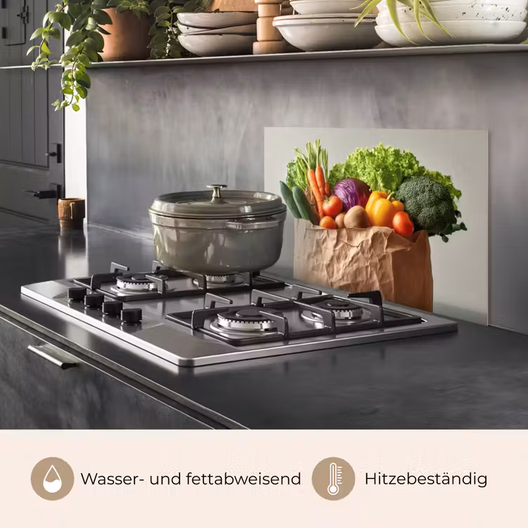 Papieren - Boodschappen - Groente - Kleurrijk keuken achterwand spatscherm klein -usp_DE