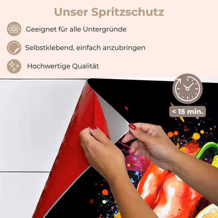 Paprika - Peer - Citroen - Graffiti - Verf - Abstract keuken achterwand spatscherm klein -spatscherm_DE
