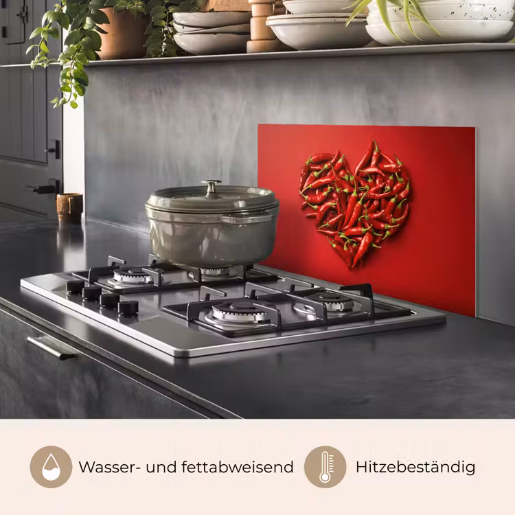 Pepers - Rood - Hart keuken achterwand spatscherm klein -usp_DE