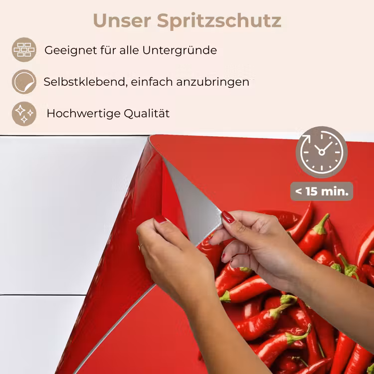 Pepers - Rood - Hart keuken achterwand spatscherm klein -spatscherm_DE