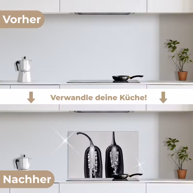 Pepers - Zwart - Wit - Zaadlijsten keuken achterwand spatscherm klein -voor_na_DE
