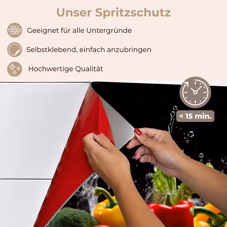 Paprika - Water - Groente - Zwart keuken achterwand spatscherm klein -spatscherm_DE